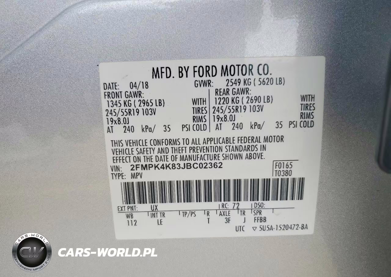 2018 Ford Edge Titanium VIN:2FMPK4K83JBC02362 - 12