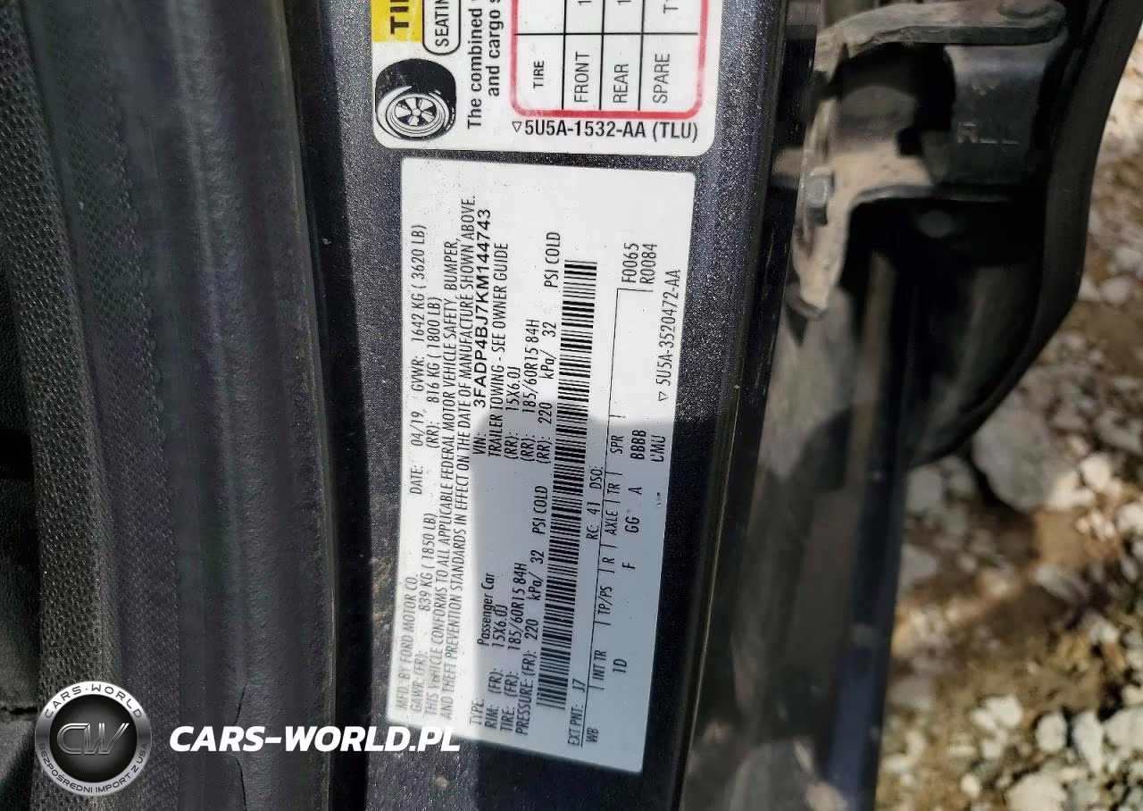 2019 Ford Fiesta Se VIN:3FADP4BJ7KM144743 - 12