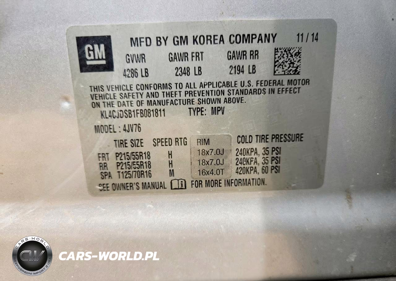 2015 Buick Encore VIN:KL4CJDSB1FB081811 - 13