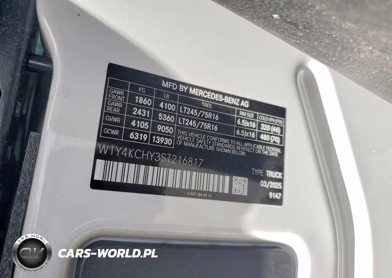 2025 Mercedes Benz Sprinter 2500 Delivery Van VIN:W1Y4KCHY3ST216817 - 13