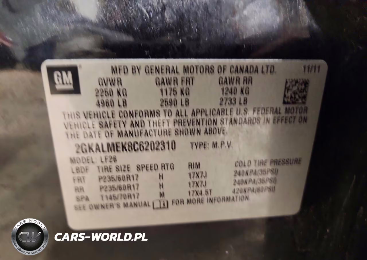 2012 GMC Terrain Sle VIN:2GKALMEK8C6202310 - 13