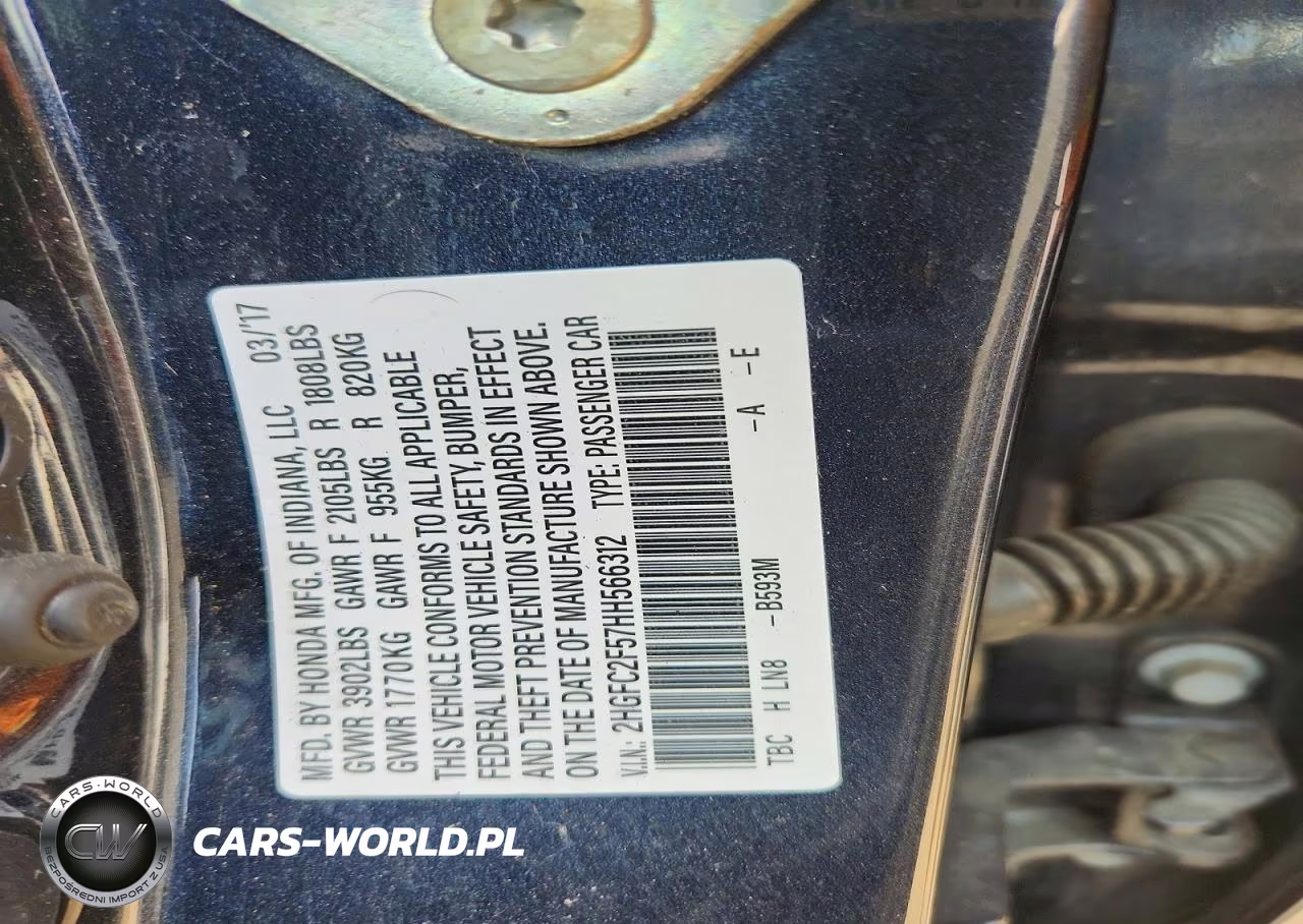 2017 Honda Civic Lx VIN:2HGFC2F57HH566312 - 12