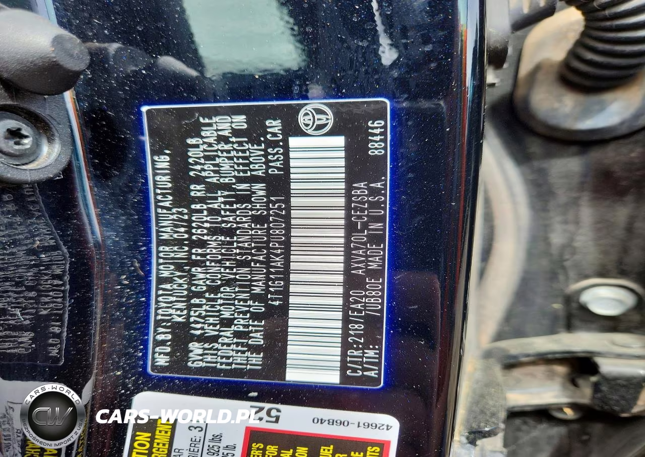 2023 Toyota Camry Se VIN:4T1G11AK4PU807251 - 12
