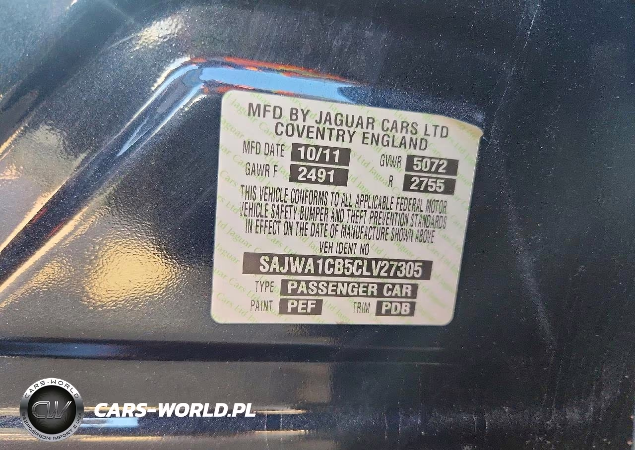 2012 Jaguar Xj VIN:SAJWA1CB5CLV27305 - 12