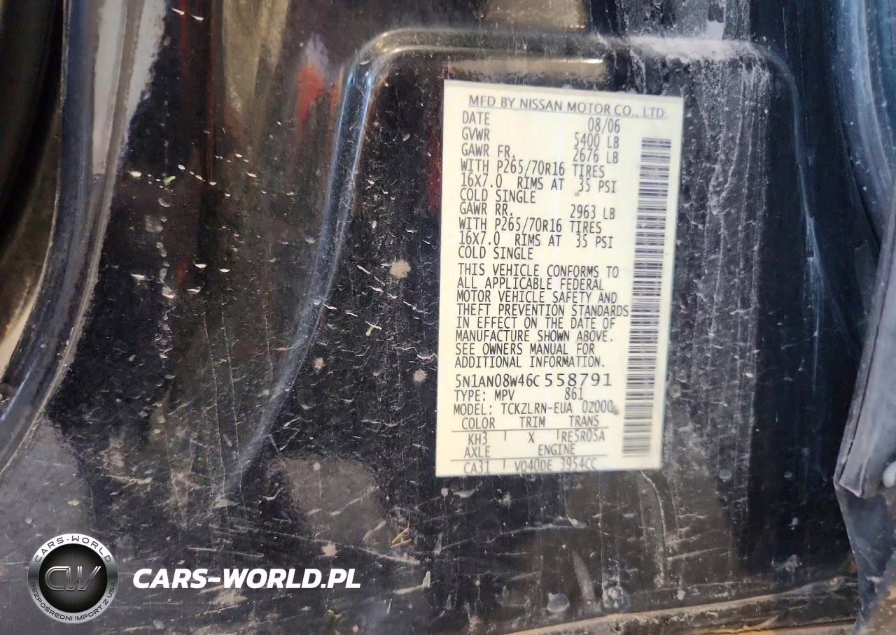 2006 Nissan Xterra X VIN:5N1AN08W46C558791 - 13