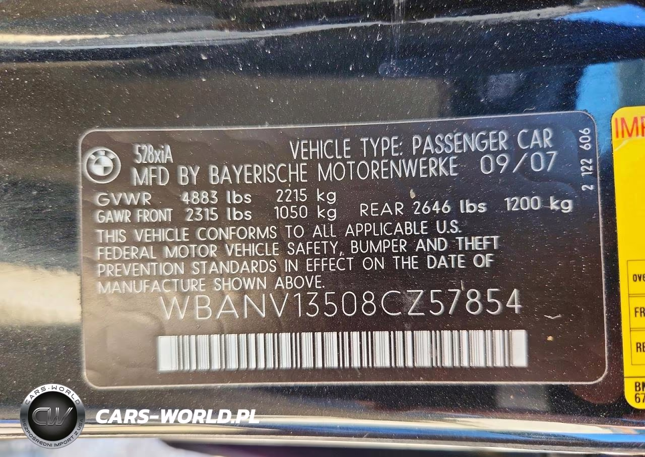 2008 BMW 528 Xi VIN:WBANV13508CZ57854 - 12