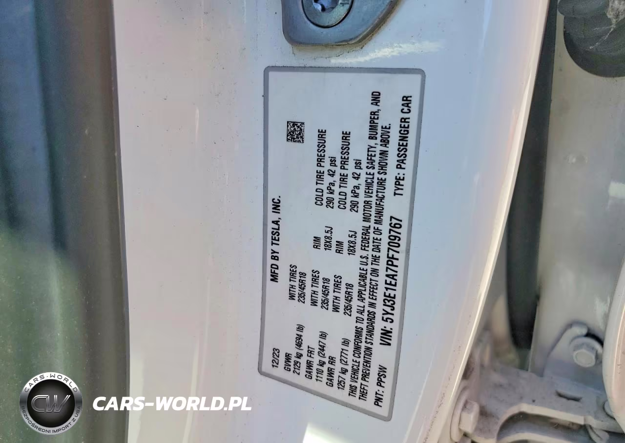 2023 Tesla Model 3 VIN:5YJ3E1EA7PF709767 - 12
