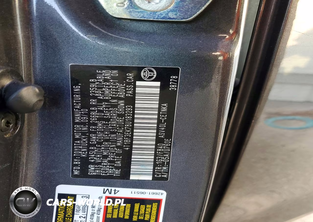 2011 Toyota Camry Le VIN:4T1BF3EK7BU183293 - 12