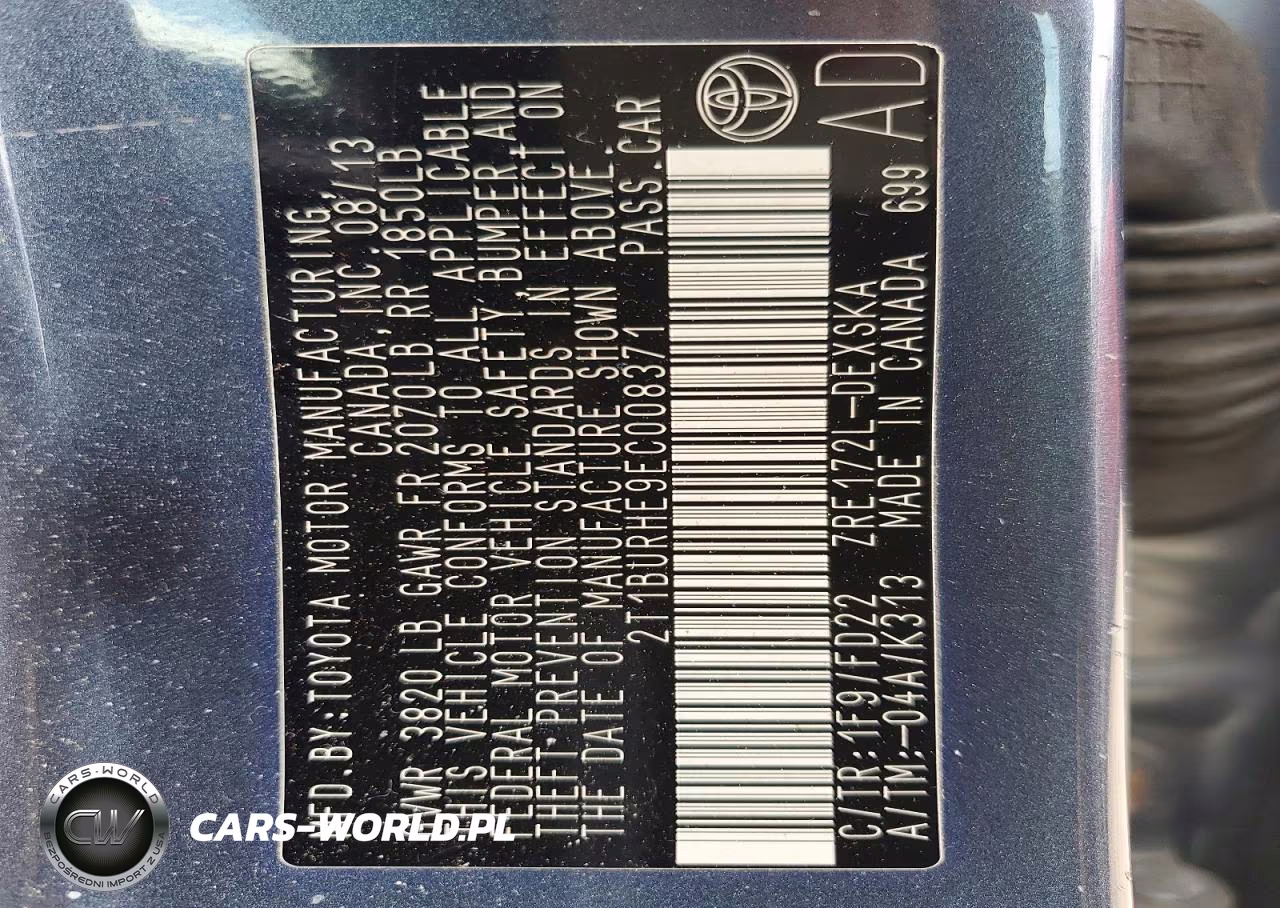 2014 Toyota Corolla S Plus VIN:2T1BURHE9EC008371 - 13