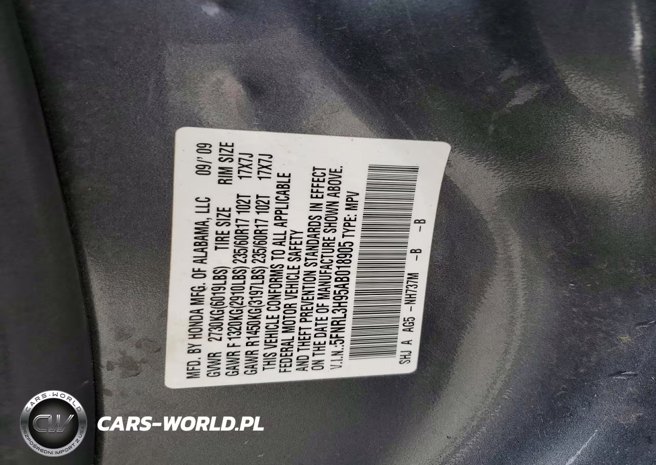 2010 Honda Odyssey Touring VIN:5FNRL3H95AB018905 - 13