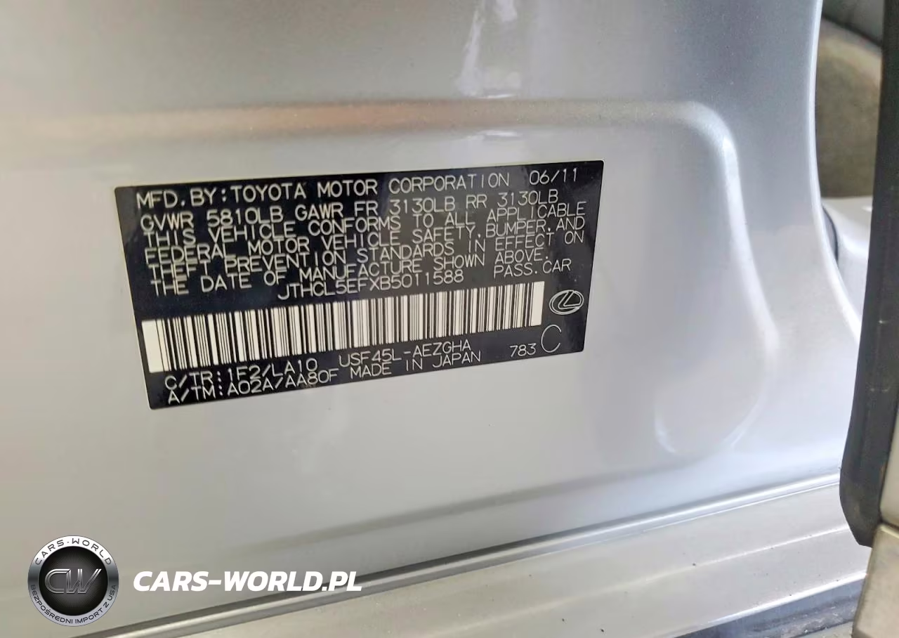 2011 Lexus Ls 460 VIN:JTHCL5EFXB5011588 - 12