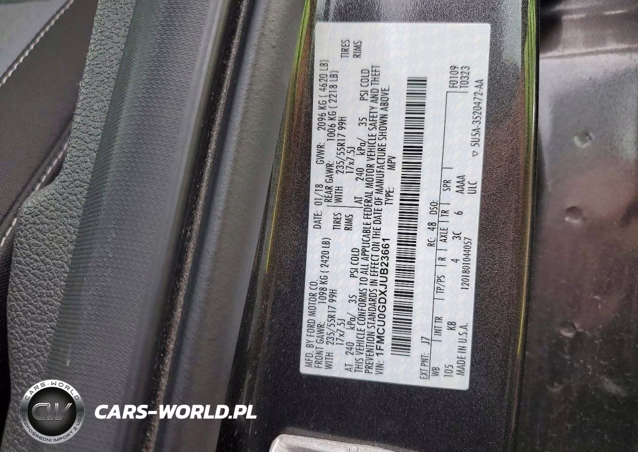 2018 Ford Escape Se VIN:1FMCU0GDXJUB23661 - 13