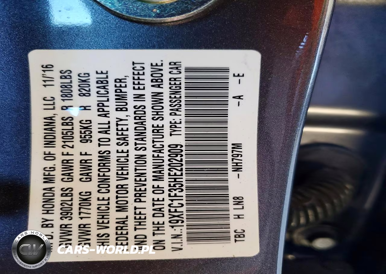 2017 Honda Civic Ex VIN:19XFC1F35HE202909 - 12