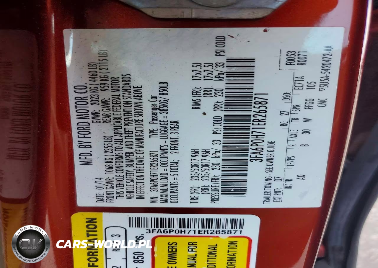 2014 Ford Fusion Se VIN:3FA6P0H71ER265871 - 12