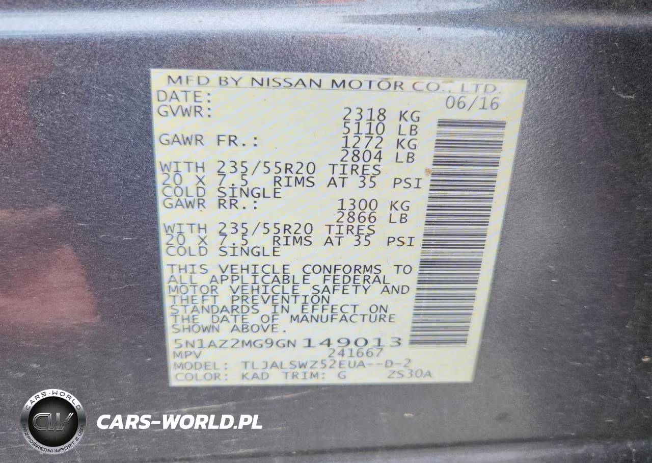 2016 Nissan Murano Platinum VIN:5N1AZ2MG9GN149013 - 13