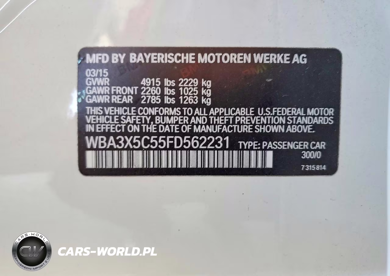 2015 BMW 328 Xigt VIN:WBA3X5C55FD562231 - 12