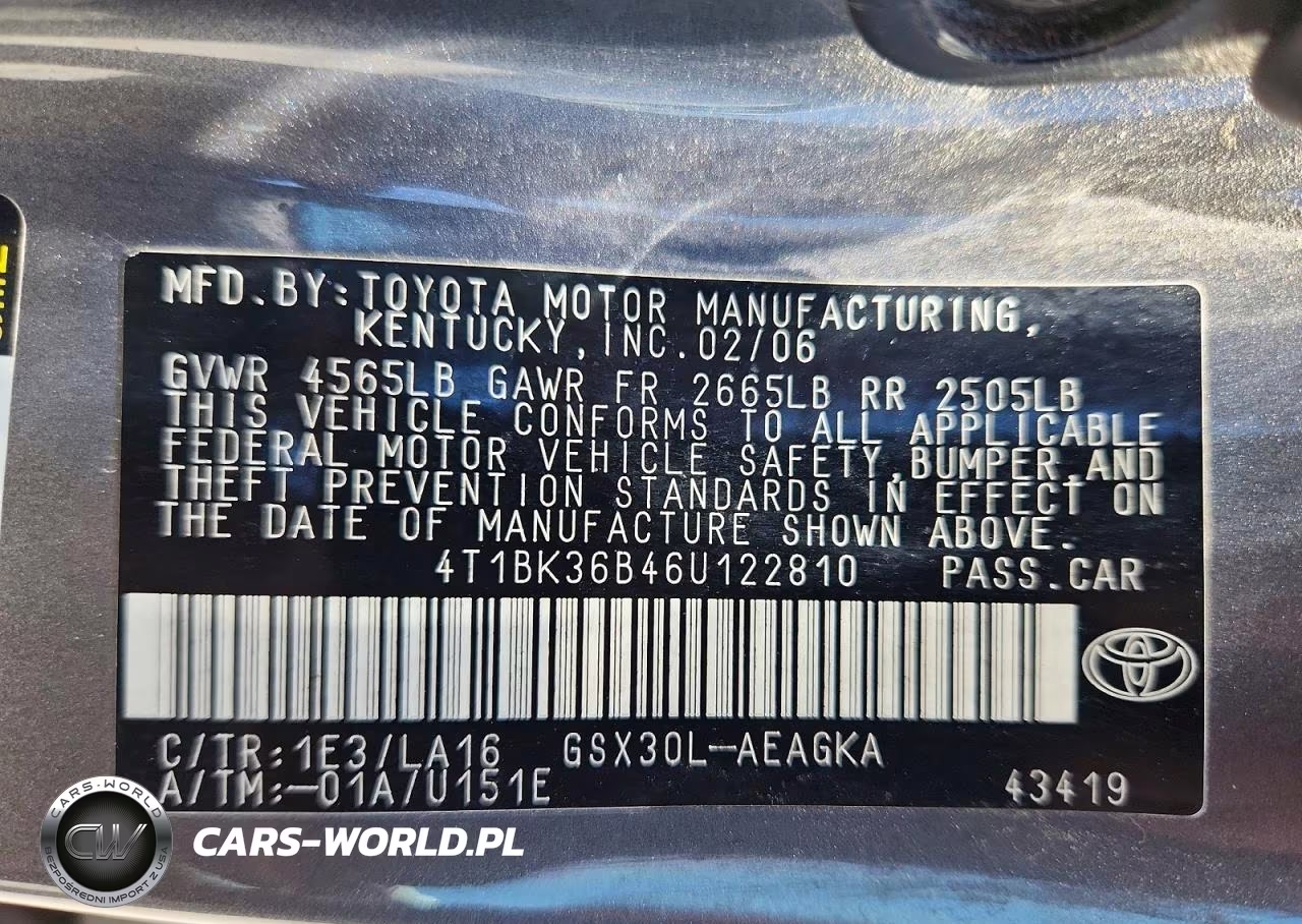 2006 Toyota Avalon Xls VIN:4T1BK36B46U122810 - 12