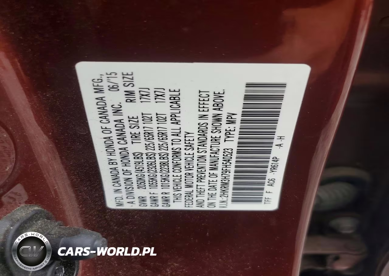 2015 Honda Cr-V Exl VIN:2HKRM3H79FH540523 - 13