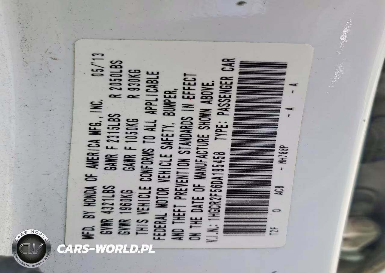 2013 Honda Accord Sport VIN:1HGCR2F56DA195458 - 12