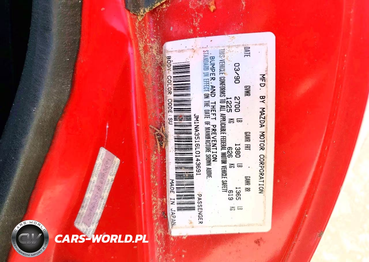 1990 Mazda Mx-5 Miata VIN:JM1NA3516L0143691 - 12