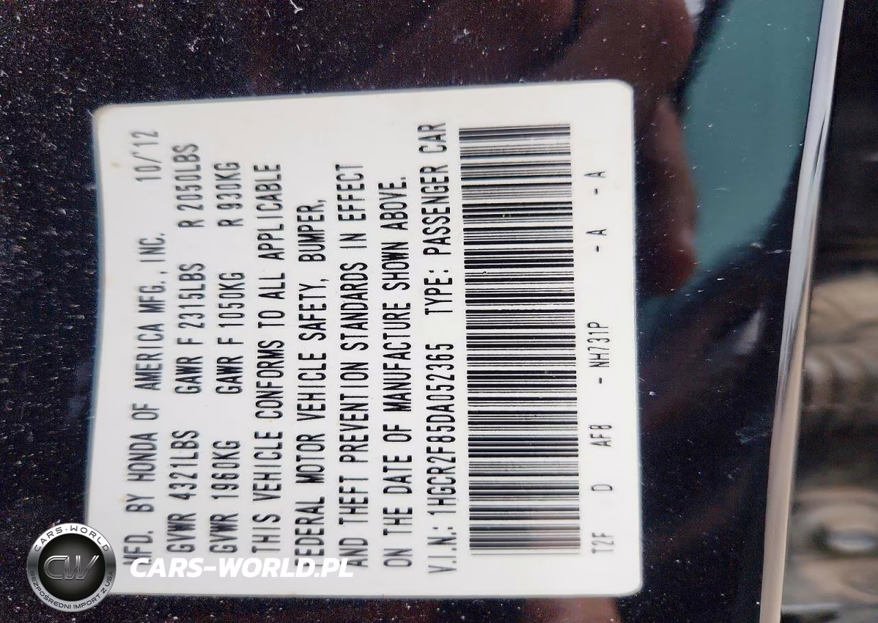 2013 Honda Accord Exl VIN:1HGCR2F85DA052365 - 13