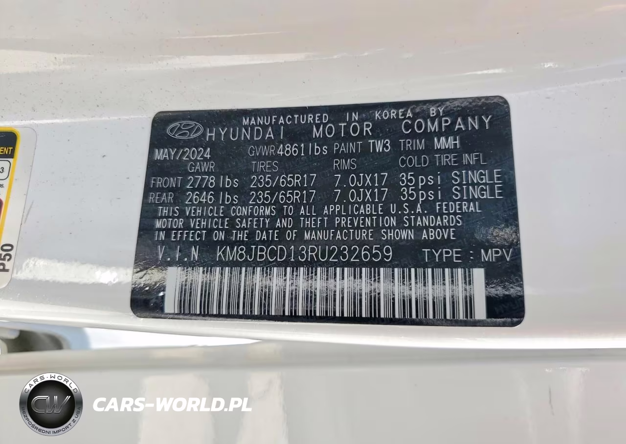 2024 Hyundai Tucson Blue VIN:KM8JBCD13RU232659 - 14
