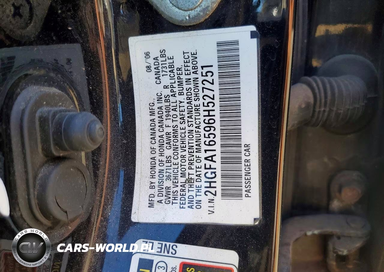 2006 Honda Civic Lx VIN:2HGFA16596H527251 - 13