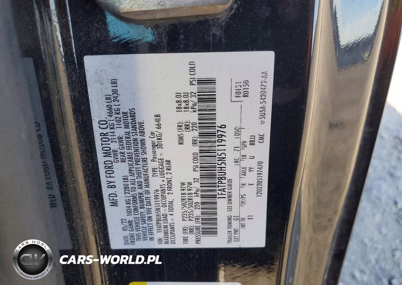 2022 Ford Mustang VIN:1FATP8UH5N5119976 - 13