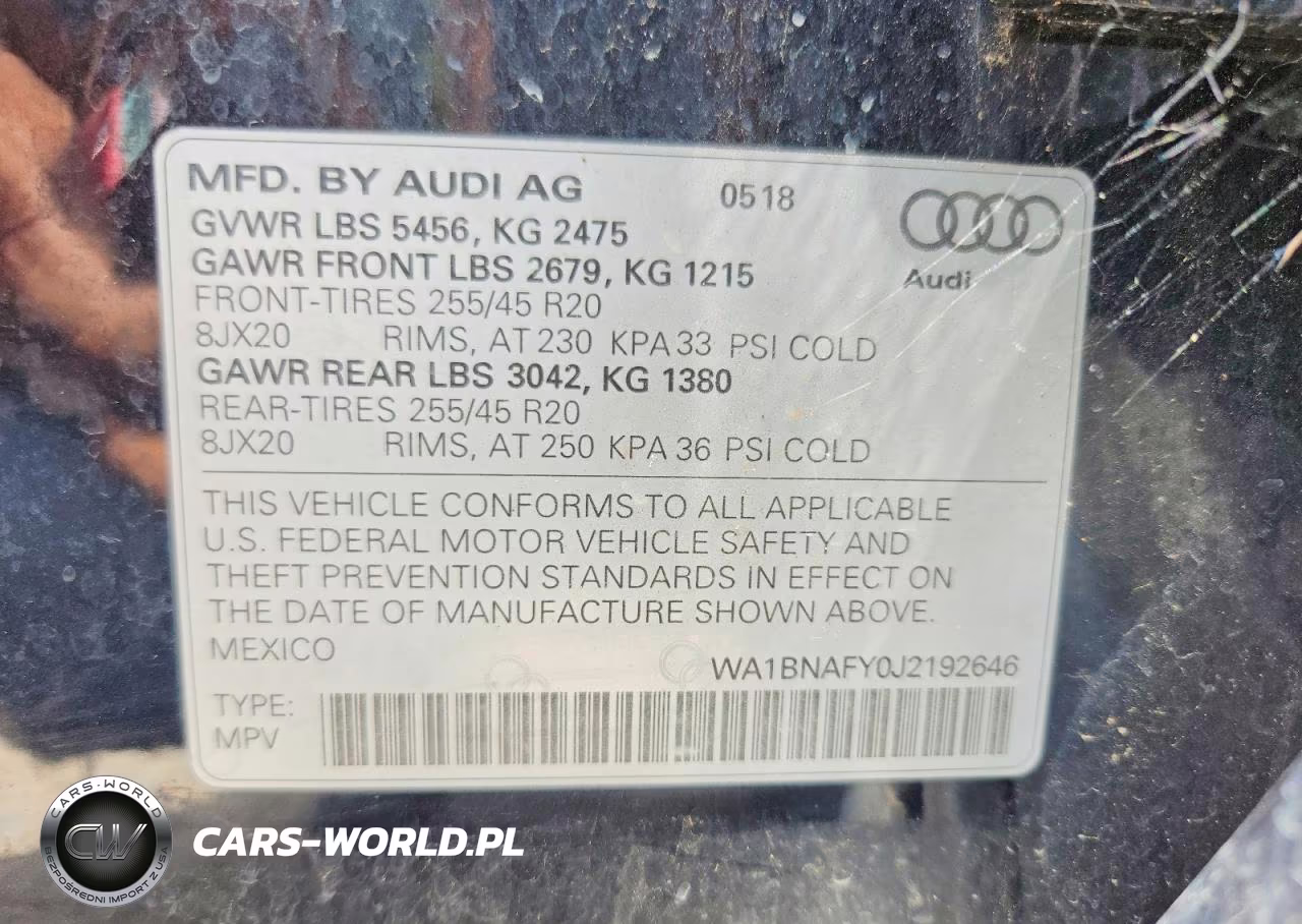 2018 Audi Q5 Premium Plus VIN:WA1BNAFY0J2192646 - 13
