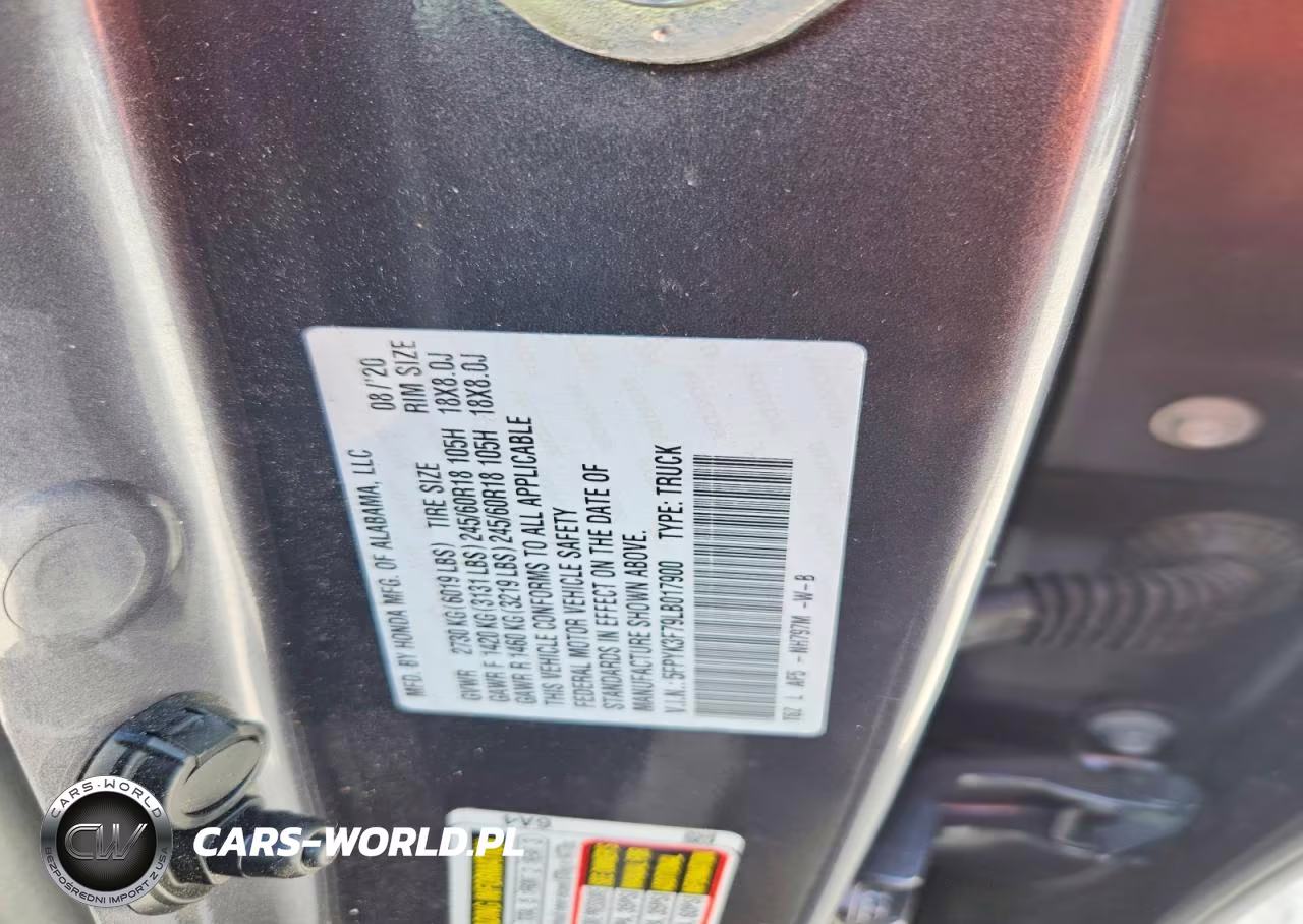 2020 Honda Ridgeline Rtl VIN:5FPYK3F79LB017900 - 13