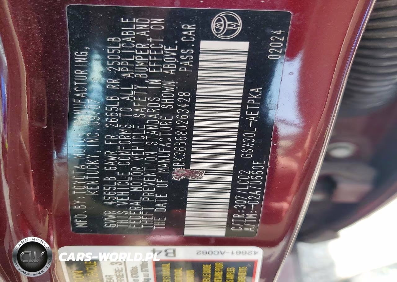 2008 Toyota Avalon Limited VIN:4T1BK36B68U263428 - 12