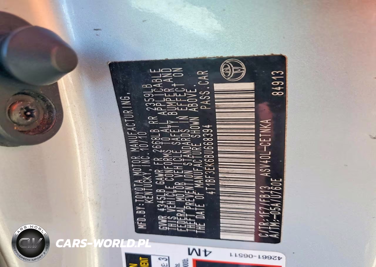 2011 Toyota Camry Le VIN:4T1BF3EK6BU668394 - 12