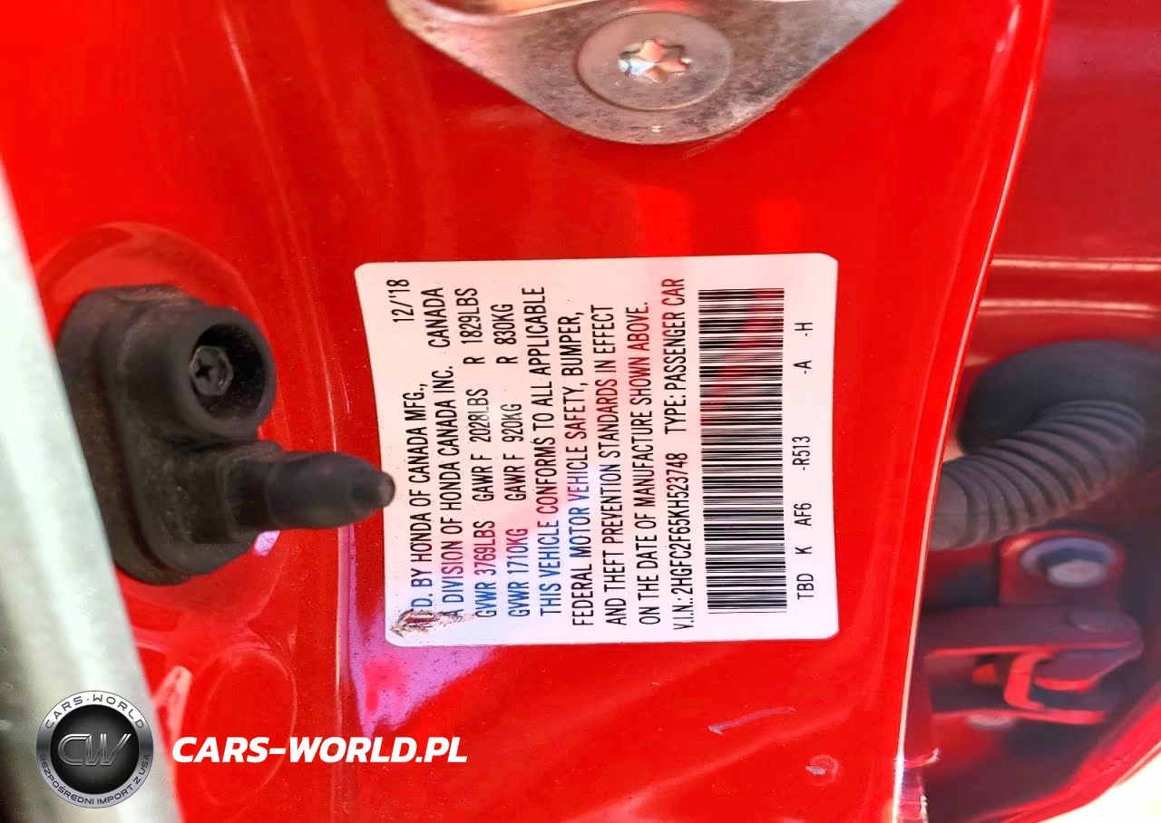 2019 Honda Civic Lx VIN:2HGFC2F65KH523748 - 13