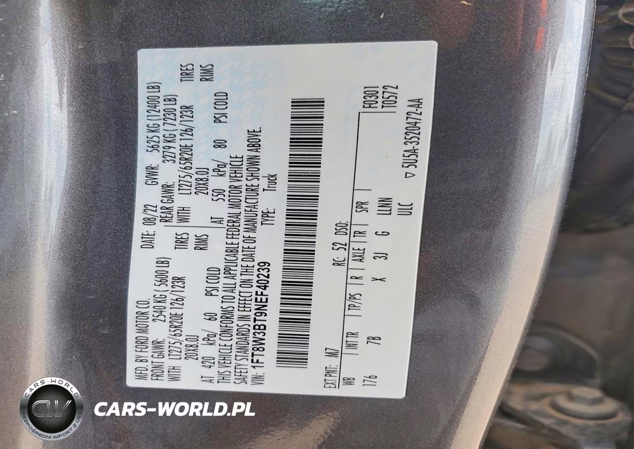 2022 Ford F350 Super Duty VIN:1FT8W3BT9NEF40239 - 13