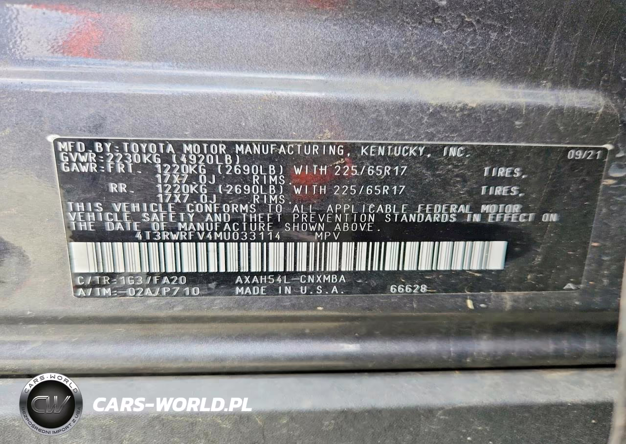 2021 Toyota Rav4 Xle VIN:4T3RWRFV4MU033114 - 13