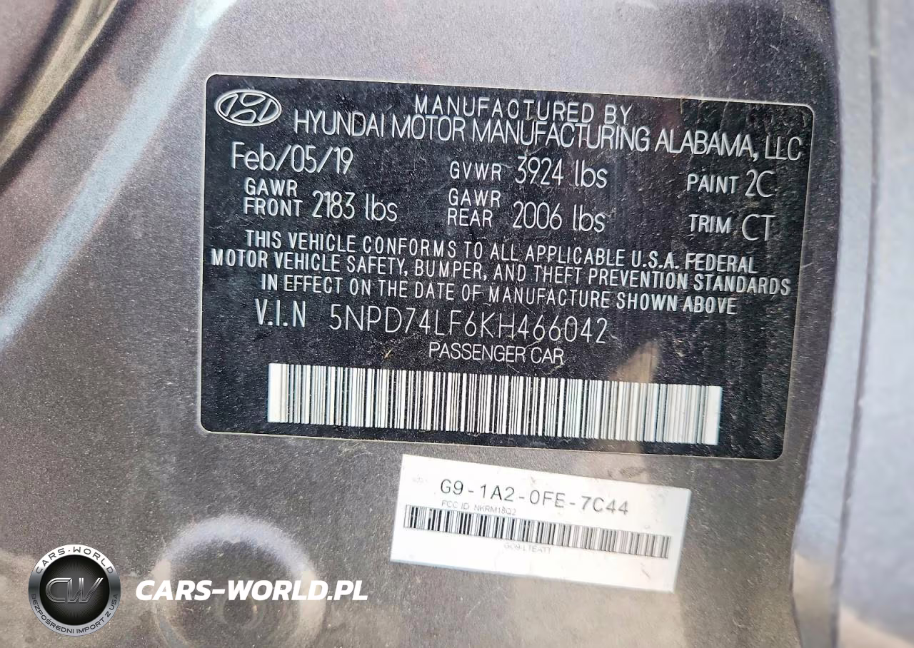2019 Hyundai Elantra Se VIN:5NPD74LF6KH466042 - 12