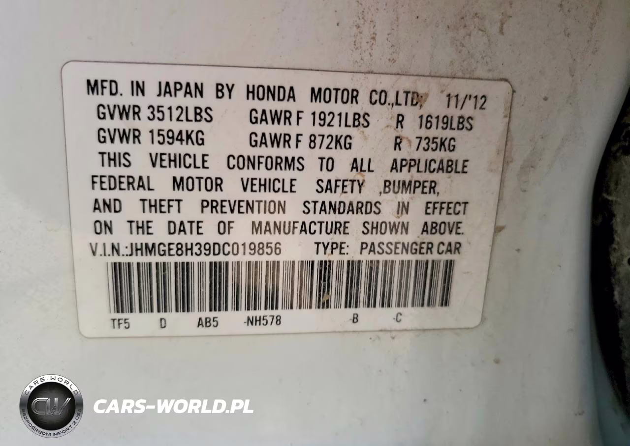 2013 Honda Fit VIN:JHMGE8H39DC019856 - 12