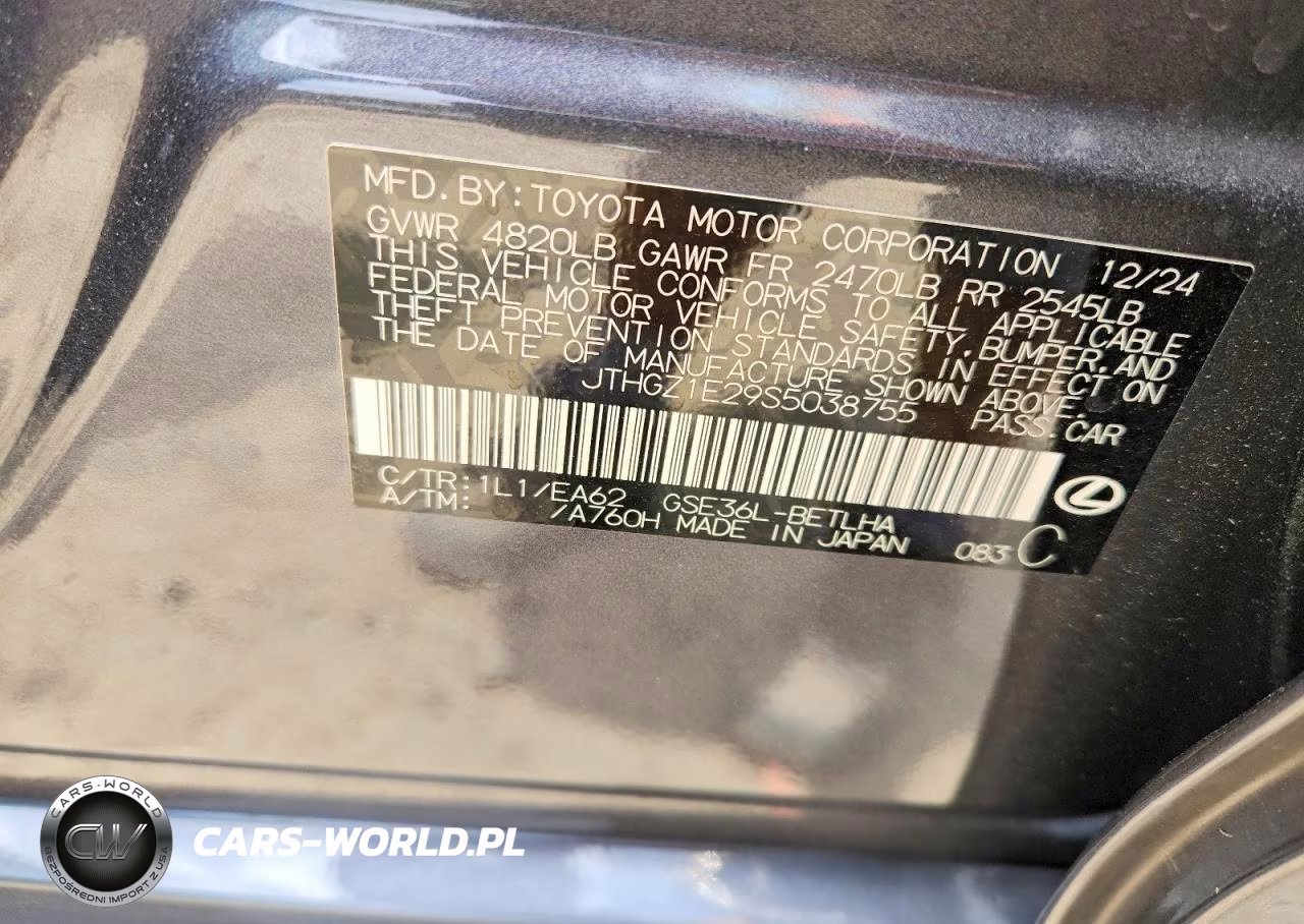 2025 Lexus Is 350 F Sport VIN:JTHGZ1E29S5038755 - 12
