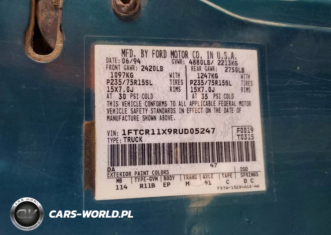 1994 Ford Ranger VIN:1FTCR11X9RUD05247 - 12