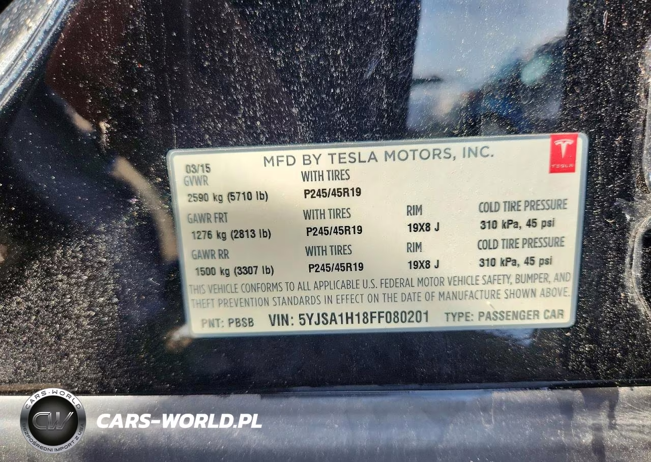 2015 Tesla Model S 85 VIN:5YJSA1H18FF080201 - 12