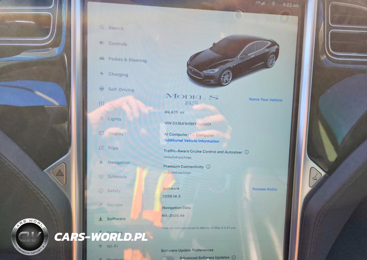 2015 Tesla Model S 85 VIN:5YJSA1H18FF080201 - 9