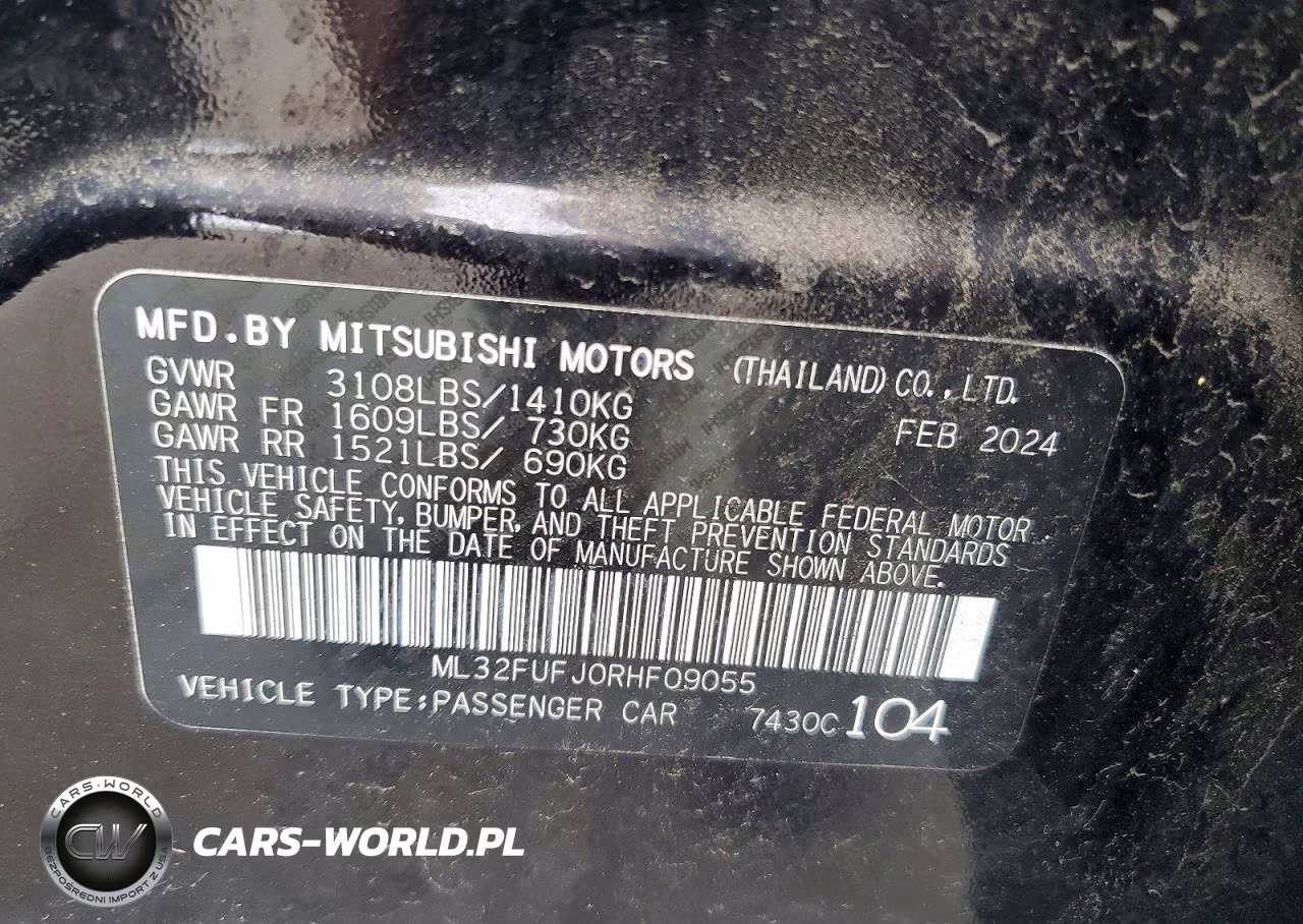 2024 Mitsubishi Mirage G4 Es VIN:ML32FUFJ0RHF09055 - 13