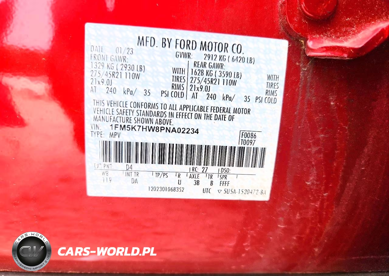 2023 Ford Explorer Platinum VIN:1FM5K7HW8PNA02234 - 13