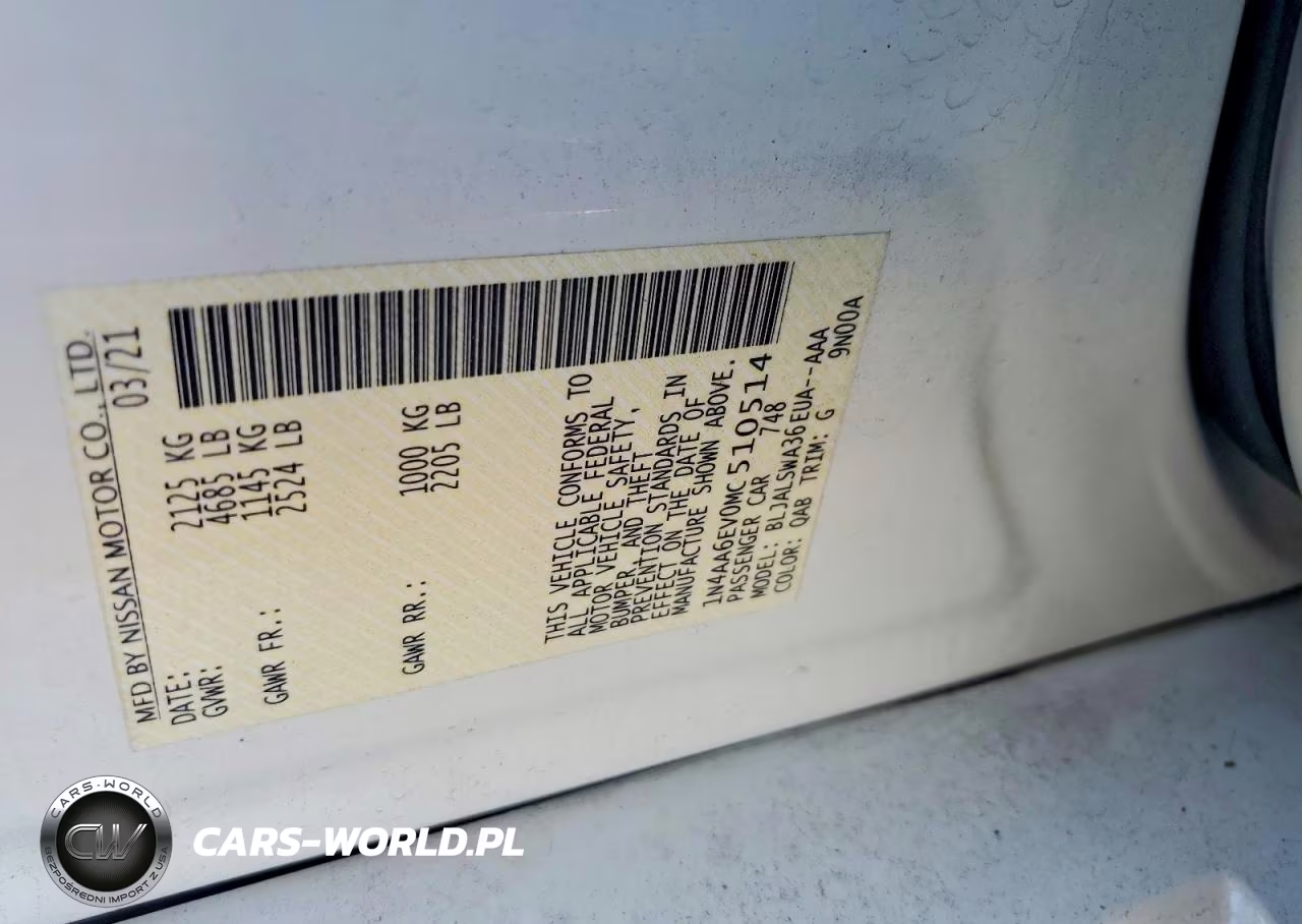 2021 Nissan Maxima Sr VIN:1N4AA6EV0MC510514 - 12