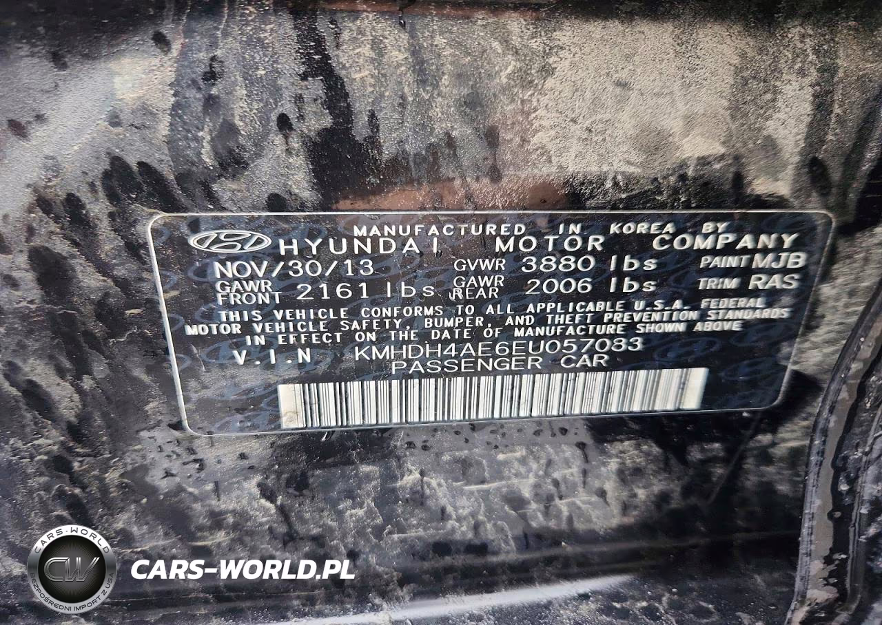 2014 Hyundai Elantra Se VIN:KMHDH4AE6EU057083 - 12