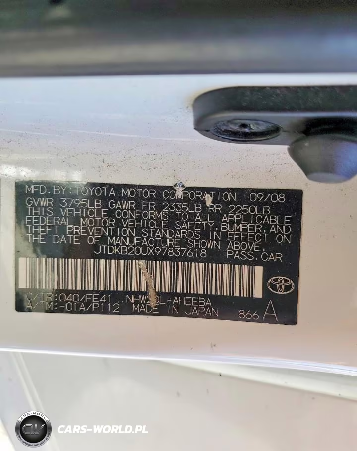 2009 Toyota Prius Standard VIN:JTDKB20UX97837618 - 12