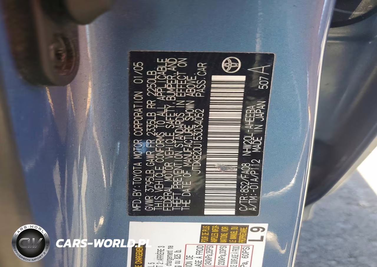2005 Toyota Prius Base VIN:JTDKB20U153034052 - 12