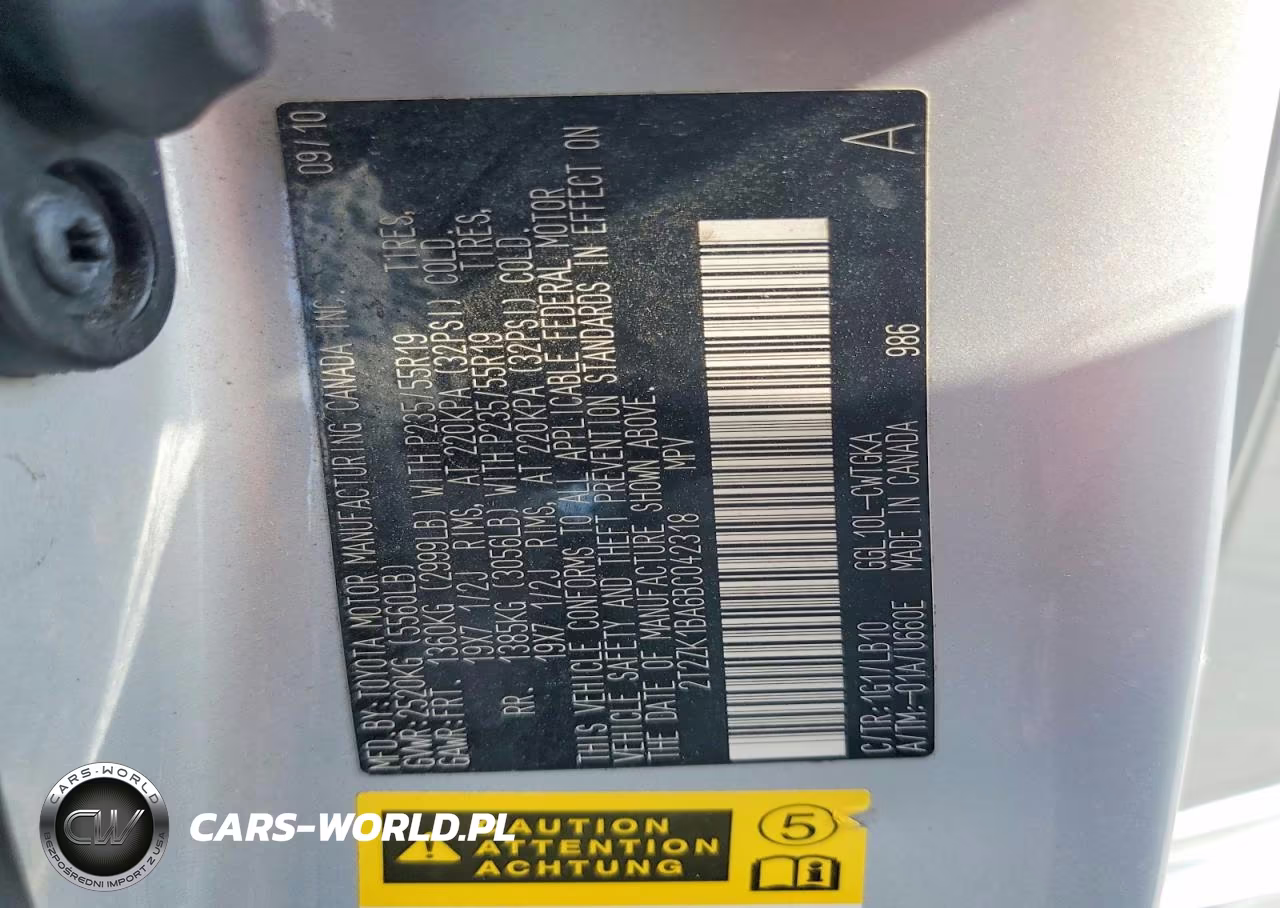 2011 Lexus Rx 350 VIN:2T2ZK1BA6BC042318 - 12