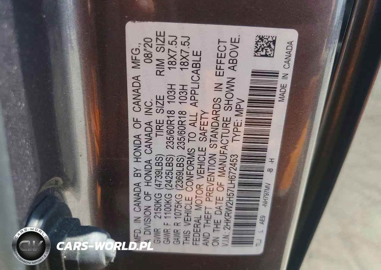 2020 Honda Cr-V Ex VIN:2HKRW2H57LH672453 - 13