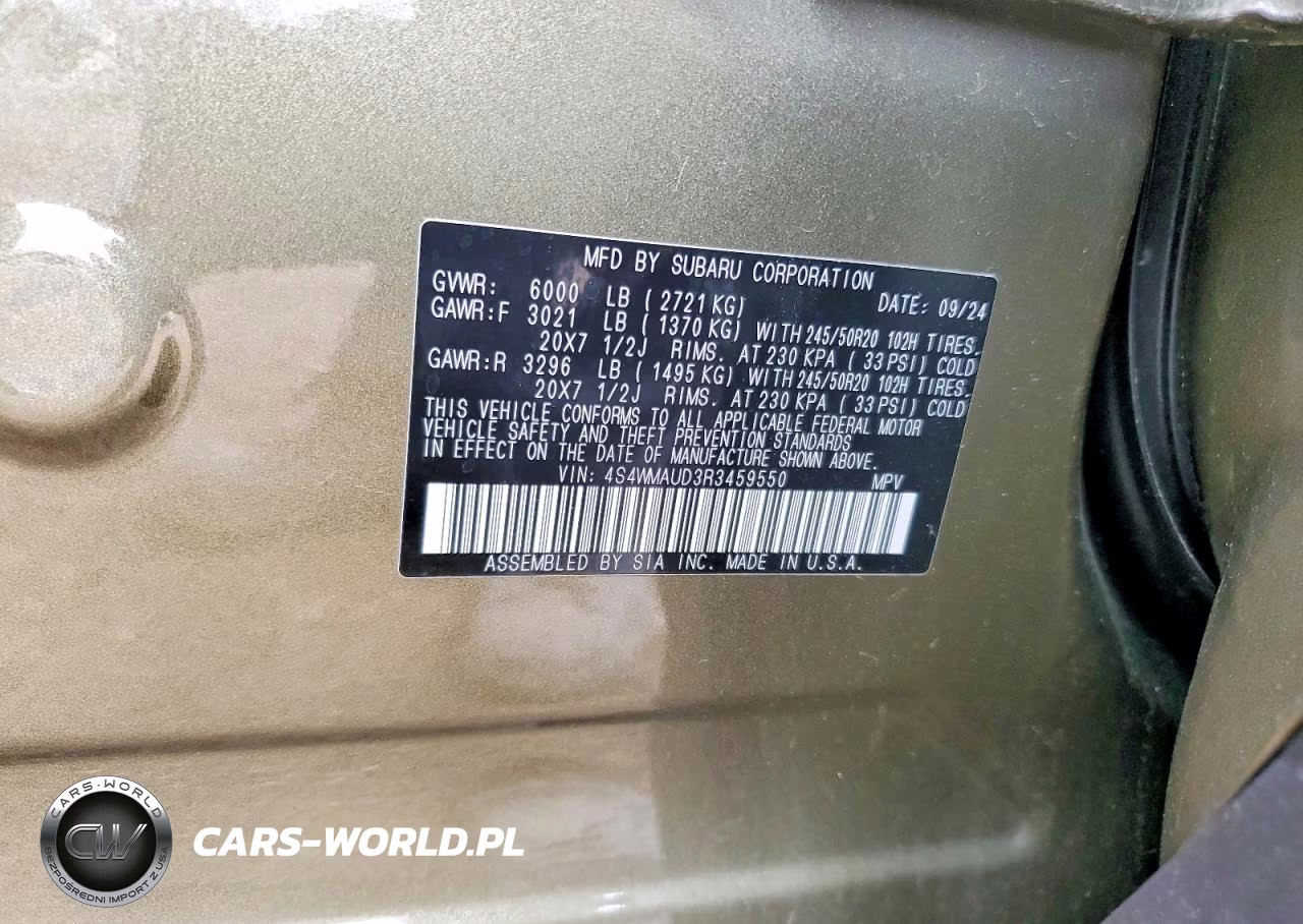 2024 Subaru Ascent Limited VIN:4S4WMAUD3R3459550 - 13